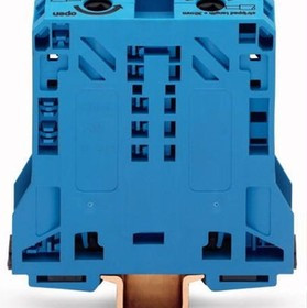 285-154, 2-пров. проходная клемма, 10 - 50 (70) мм2, синяя, шир.20мм