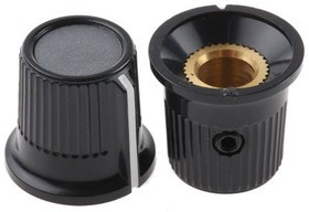 16.2mm Black, Grey Potentiometer Knob for 6mm Shaft Splined