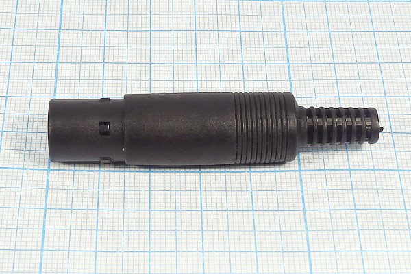 Гнездо miniDIN с пластиковым хвостом, на кабель, 6 контактов; №2724 гн miniDIN\ 6HP\каб\пл хвост\\[S-VHS]\