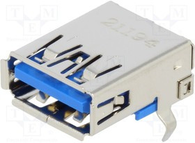 MX-48405-0003, Разъем USB, тип A, USB 3.0, розетка, 9 выводов, угловая, DIP монтаж