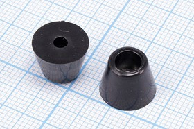 RL-SR-12x8x9, Ножка приборная коническая, армированная шайбой, ø12 мм, высота 9 мм; № 15701 ножка прибор 12x9\h- 3,0/отв 3,0\резин\конус\