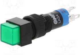 V8F-11Z-230G, Переключатель: кнопочный, Пол: 2, SPDT, 0,5A/250ВAC, 1A/24ВDC, IP40