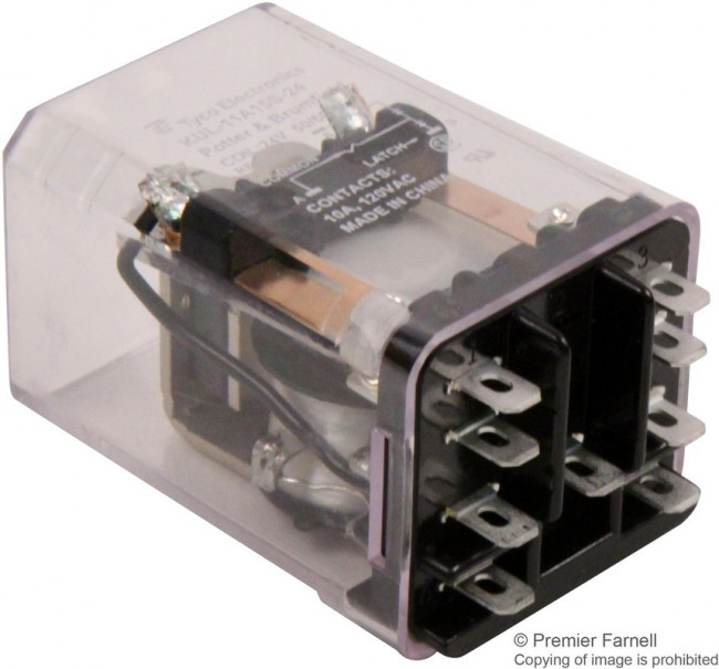 KUL-11A15S-24, RELAY, DPDT, 250VAC, 28VDC, 10A