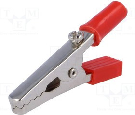 CRCL11-R, Зажим "крокодил" неизолир. гнездо 4мм