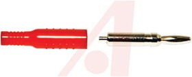 BU-P5169-2, Red Male Banana Plug, 4 mm Connector, Crimp, Solder Termination, 15A, 5000V dc, Nickel Plating