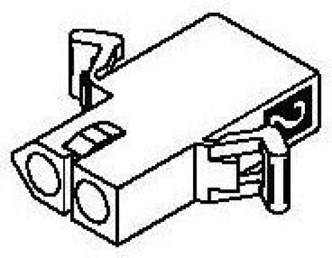 0003091022, Conn Housing RCP 2 POS 6.3mm Crimp ST Cable Mount Natural Bag