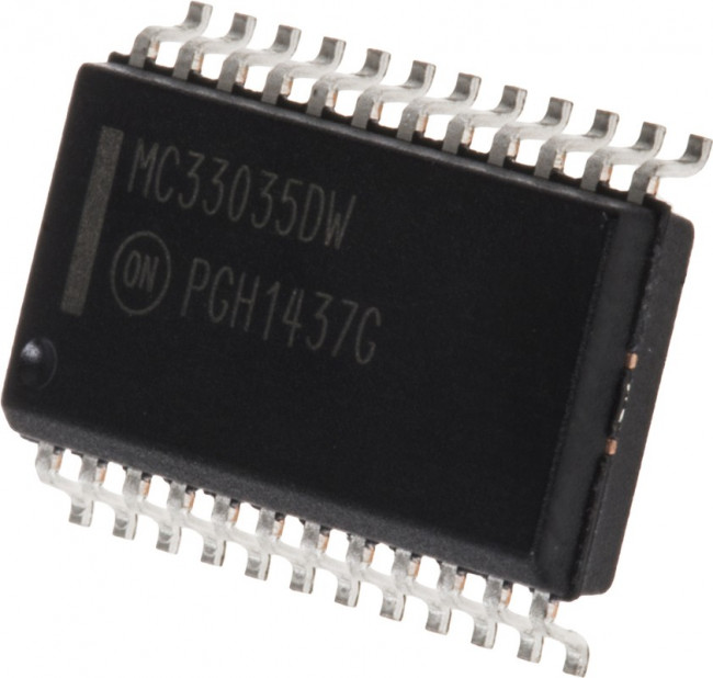 MC33035DWG, Контроллер бесколлекторного двигателя постоянного тока, [SOIC-24W]