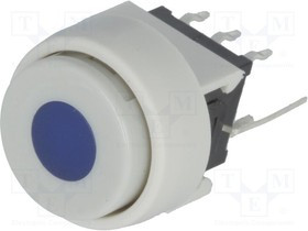 PB6136FAL-4, Переключатель: клавиатура, Пол: 2, DPDT, 0,1A/30ВDC, белый, LED