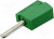 WGO-215411, Вилка, "банан" 4мм, 20А, зеленый, 42В, 3,86г, 40мм WGO-215411, Вилка, "банан" 4мм, 20А, зеленый, 42В, 3,86г, 40мм