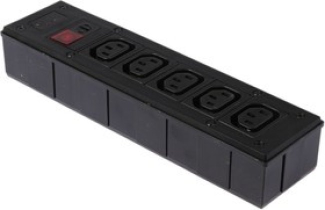 PXD301/050/01/1, IEC C13 5 Gang Power Distribution Unit, No, 250 V ac, Fused