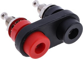 BU-P2269, Black, Red Female Banana Socket, 4 mm Connector, Solder Termination, 15A, 1000V dc, Nickel Plating