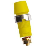 SAB6922AU-GE, Гнездо, "банан" 4мм, 32А, 1кВ, желтый, позолота, винтами, 38,7мм