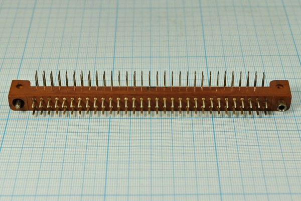 Прямоугольный соединитель штекер, шаг P3,75мм, 62 контакта, на панель, угловой, двухрядный, ГРПМ9-62ШУ2; №12884 штек ПрС\P3,75\62P\пан\угл\Г