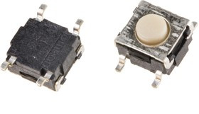 B3S1000, Switch Tactile N.O. SPST Round Button Gull Wing 0.05A 24VDC 500000Cycles 1.57N SMD Bag B3S1000, Switch Tactile N.O. SPST Round Button Gull Wing 0.05A 24VDC 500000Cycles 1.57N SMD Bag