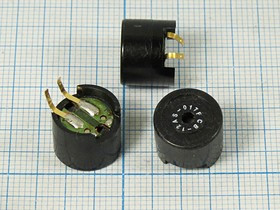 Излучатель звука магнитоэлектрический без генератора, 42 Ом, с пружинными контактами 12x9мм; зм 12x1