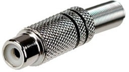 1-209, гнездо RCA металл на кабельпайка черный