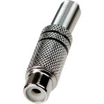 1-209, гнездо RCA металл на кабельпайка черный