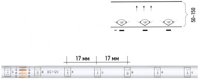 LED лента SMD 2835/60 Smartbuy-IP65-6,3W/RGB 5 м. (SBL-IP65-6-3-RGB)