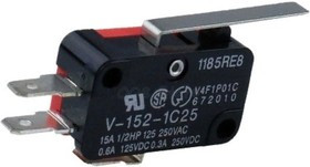 V-152-1C25, Микропереключатель OFF-(ON) 15A, 250VAC