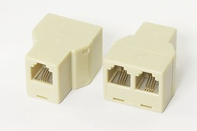 Разъем телефонный 6P4C-Разъем телефонный 6P4Cx2 розетка, контакты 4P, RJ-11