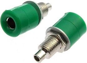 Z031 4mm Socket GREEN, Клемма приборная Z031 4 мм, разъём зелёный, Ф4 мм Ф4 мм