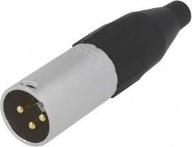 AC3MM-AU, Вилка, XLR, "папа", PIN: 3, прямой, на провод, пайка, позолота, 133В