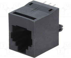 RJJU661406E1V088, Гнездо, RJ12, PIN: 6, Кат: 5, Конф: 6p6c, THT, прямой