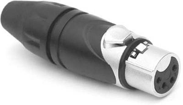 AX4F, XLR Connectors 4 Pole XLR Female Cable Connector Nickel Finish