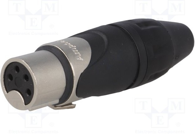 AX4F, XLR Connectors 4 Pole XLR Female Cable Connector Nickel Finish