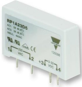 RP1A23D5, Твердотельное реле, SPST, 5 А, 265 В СКЗ, На Печатную Плату, Сквозное Отверстие