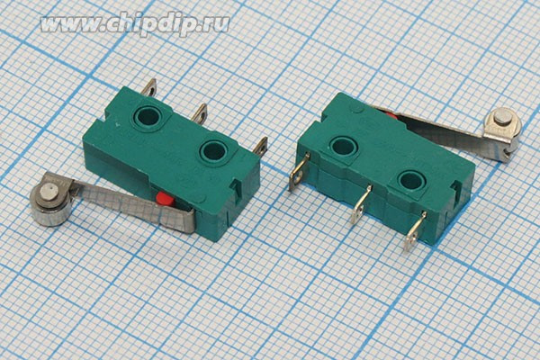 Микропереключатель, размер 20x 6 x10, 3А, переключение ON-(ON), размер концевика L17, MSW-13