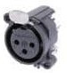 NTR-NC3FAV1, Гнездо, XLR, "мама", PIN: 3, прямой, с кнопкой, THT, черный, 6А