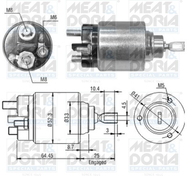 Реле втягивающее стартера MEAT & DORIA 46043 Реле втягивающее стартера MEAT & DORIA 46043