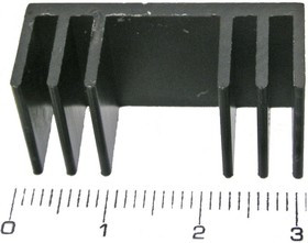 Охладитель (радиатор охлаждения) 15x 30x 12, тип F10, аллюминий, BLA051-15, черный