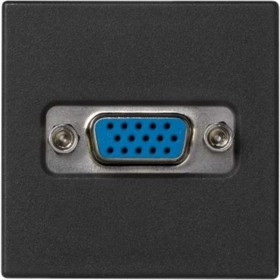 Плата с разъёмом VGA Simon, D-sub, 15 pin, К45, винтовой зажим, мама, графит K100B-14