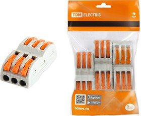 Соединительная проходная клемма СК-413-2 (2,5мм2) (3 шт/упак) TDM Соединительная проходная клемма СК-413-2 (2,5мм2) (3 шт/упак) TDM