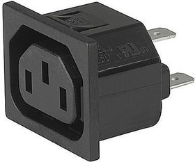 4724.0000, Разъем: питания AC, гнездо, "мама", 10А, 250ВAC, IEC 60320, C13 (F)