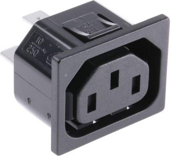 4724.0000, Разъем: питания AC, гнездо, "мама", 10А, 250ВAC, IEC 60320, C13 (F)