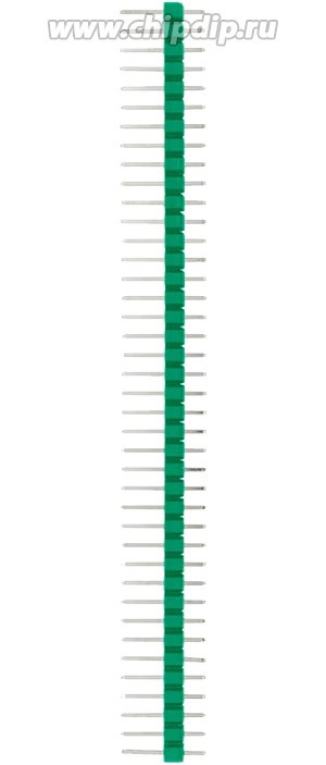 PLS-40 GREEN (DS1021-1x40), Вилка штыревая 2.54мм 1х40pin (цвет - зеленый)