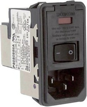 4-6609107-0, Filtered IEC Power Entry Module, IEC C14, General Purpose, 6 А, 250 В AC, 2-Полюсный выключатель