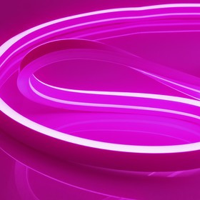 17-38 Светодиодный неон, мини, 220В, 5,5Вт/м , smd2835, 120д/м , IP65, 8*16мм, 50м , роз.