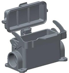 T1620163225-000, Heavy Duty Power Connectors Hood Steel Lock M25 PG2x16 Side Entry