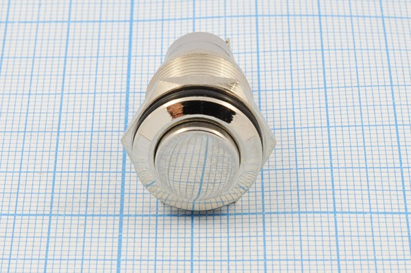 Антивандальный металлическая кнопка с фиксацией, 220В/3А\ON-OFF; №10442 ПКн\250\ 3\SPDT\d16\мет\мет\ AV\5C\LA16JSH-Z\