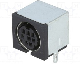 4850.2810, Гнездо, DIN mini, "мама", PIN 8, экранированный, THT