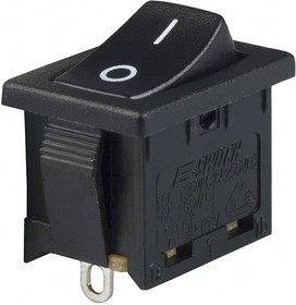 R1966ABLKBLKFS, Rocker Switches SPST OFF-ON SLDR 15A