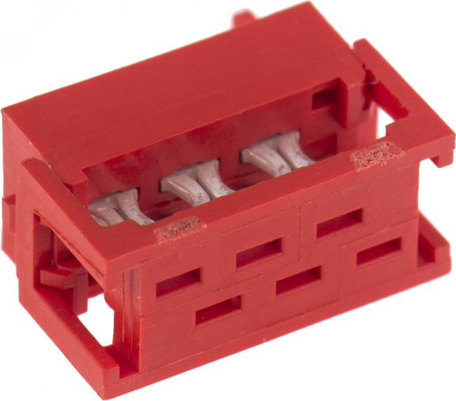 215083-6, Conn IDC Connector M 6 POS 1.27mm IDT RA Cable Mount T/R