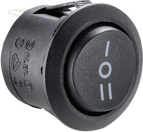 MP004431, Клавишный переключатель, Centre Off, 250VAC, SPST, Без Подсветки, Панель, Черный