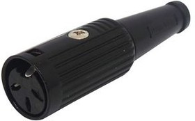 601-0300, Circular DIN Connectors JACK 3 PIN BLK