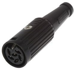 601-0300, Circular DIN Connectors JACK 3 PIN BLK