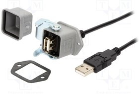 1310-0007-04, Кабель / адаптер, гнездо USB A,вилка USB A, 1310, USB 2.0, IP65